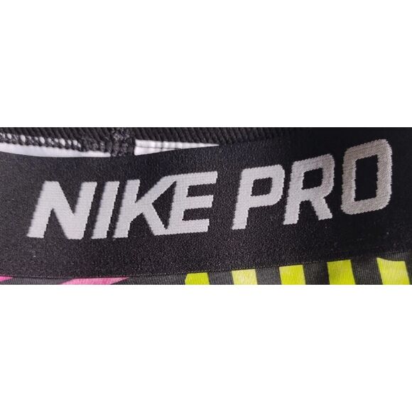 NIKE PRO Colorful Sz Medium Stretchy Athletic Workout Capris Cropped Leggings - Picture 4 of 5